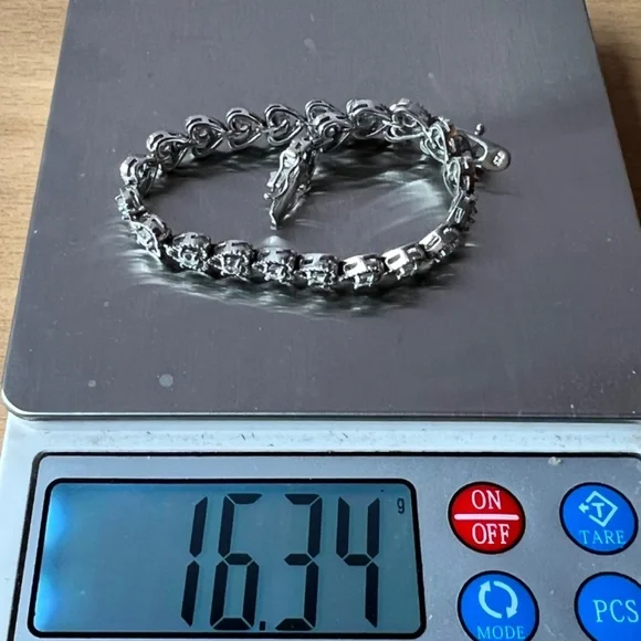 925 STERLING SILVER CZ CUBIC ZIRCONIA HEART SHAPE TENNIS BRACELET ROMANTIC LOVE